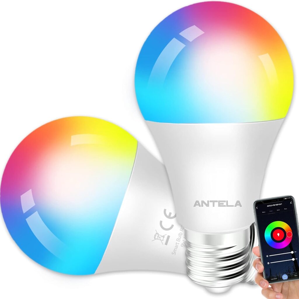 ANTELA Bombilla Inteligente LED E27 Wifi 9W