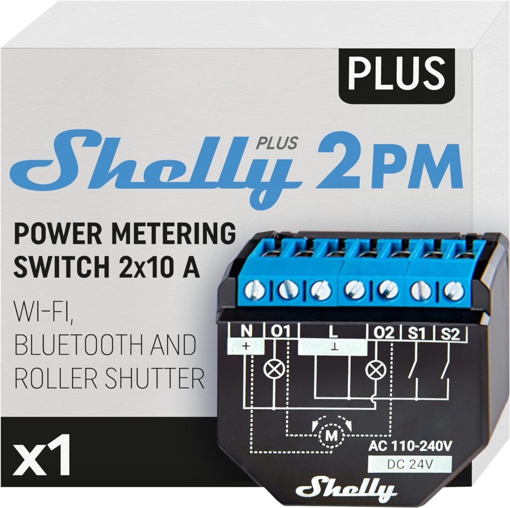 Shelly Plus 2PM  Smart Interruptor Relé Inalámbrico y Bluetooth