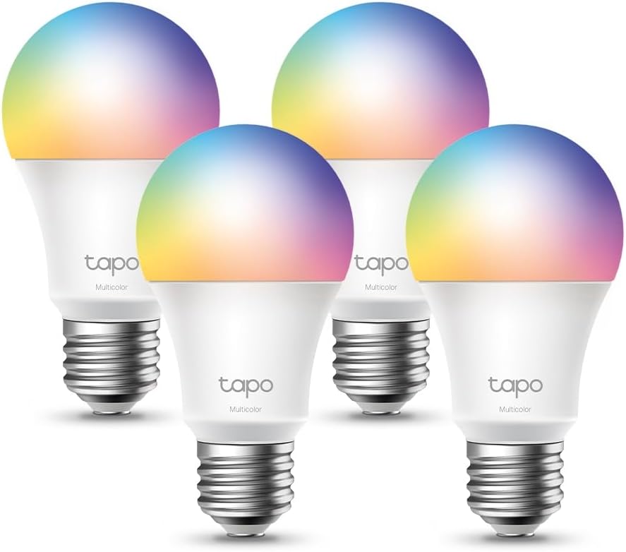 TP-Link Tapo L530E 4-Pack - Bombilla LED inteligente Wi-Fi, multicolor