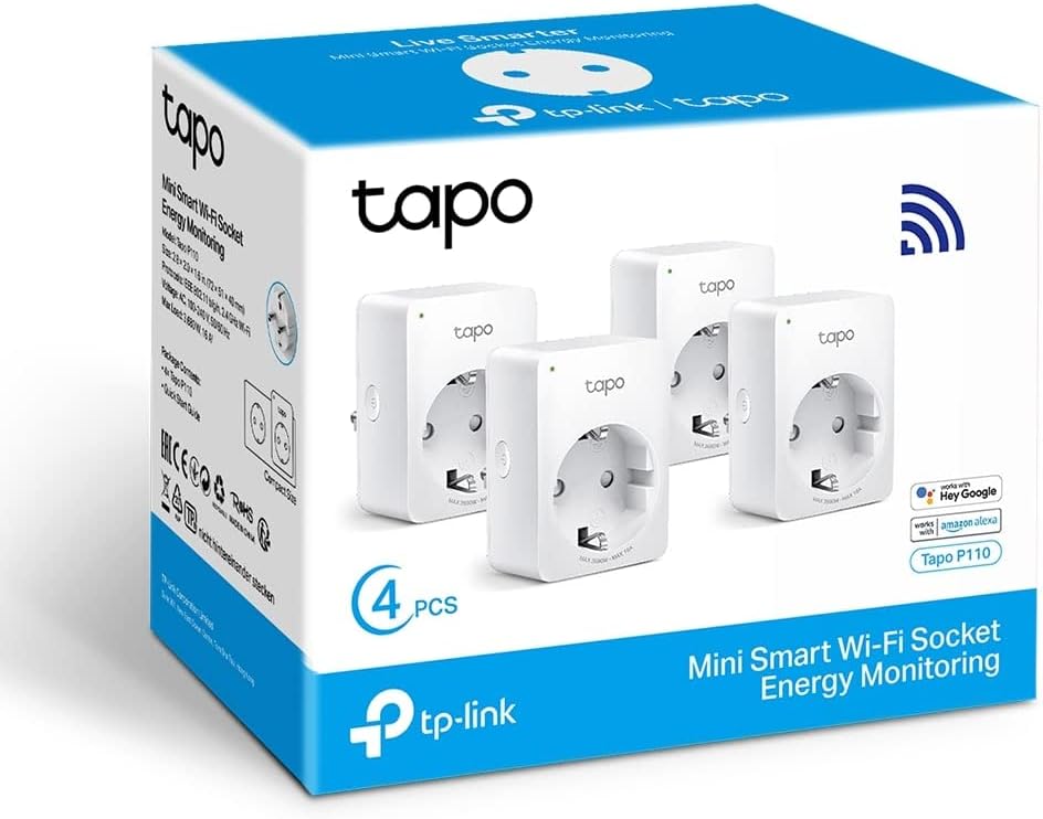 TP-Link Tapo P100 (4-Pack) - Mini Enchufe Inteligente Wi-Fi